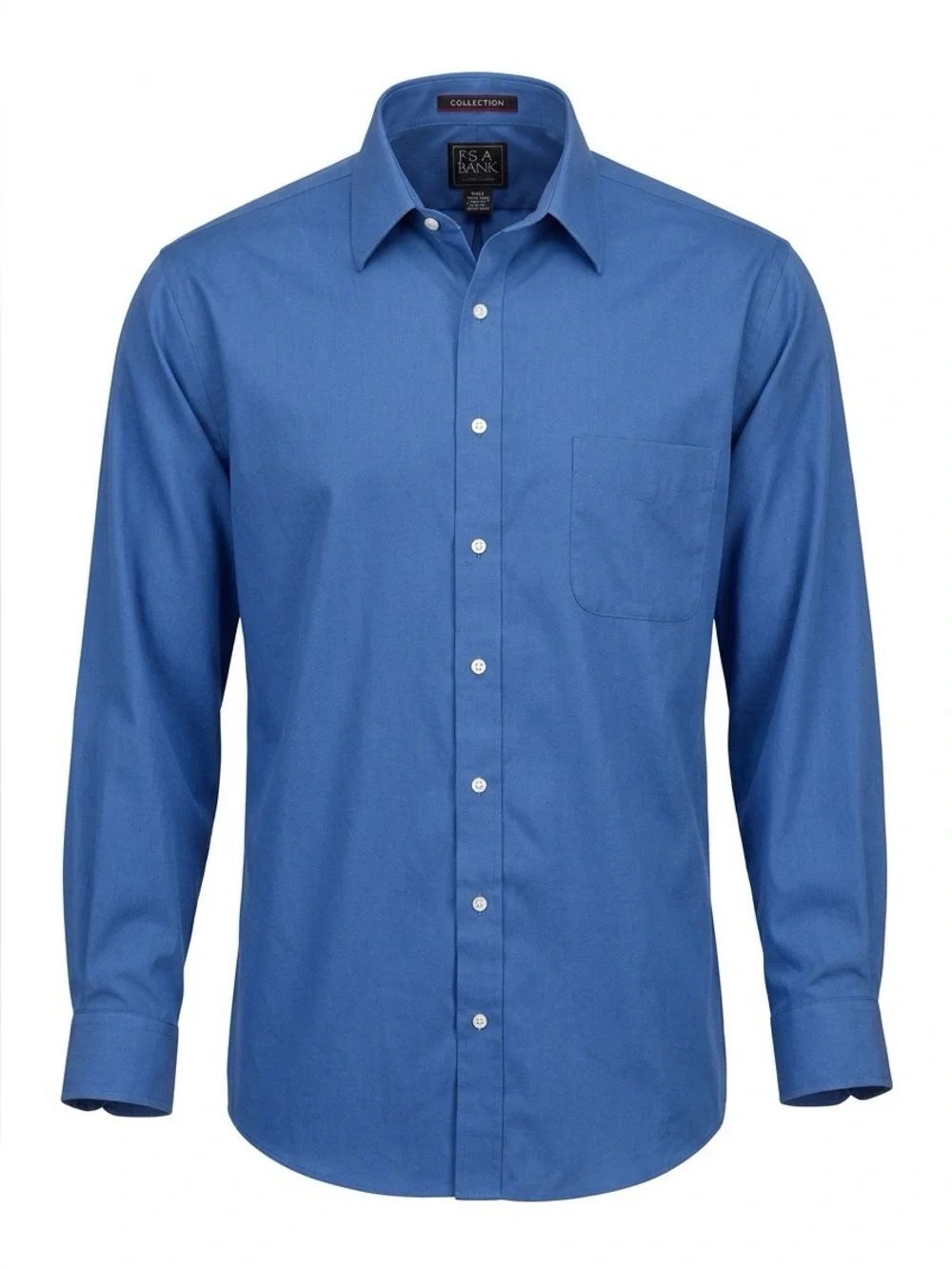 Jos. A. Bank Men's Solid Royal Blue Dress Shirt Traveler Collection